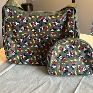 Mickey Mouse shoulder bag & cosmetic case Like New